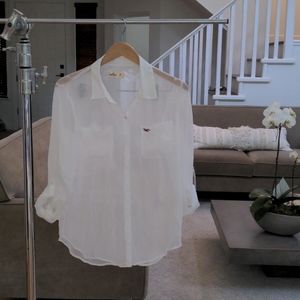 Hollister Sheer Long Sleeve Blouse